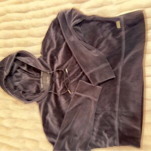 Calvin Klein Velvet Hoodie in Deep Black